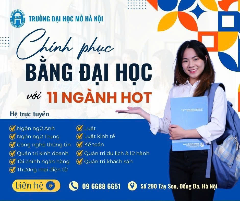 Các chương trình tuyển sinh từ Trường Đại học Mở Hà Nội