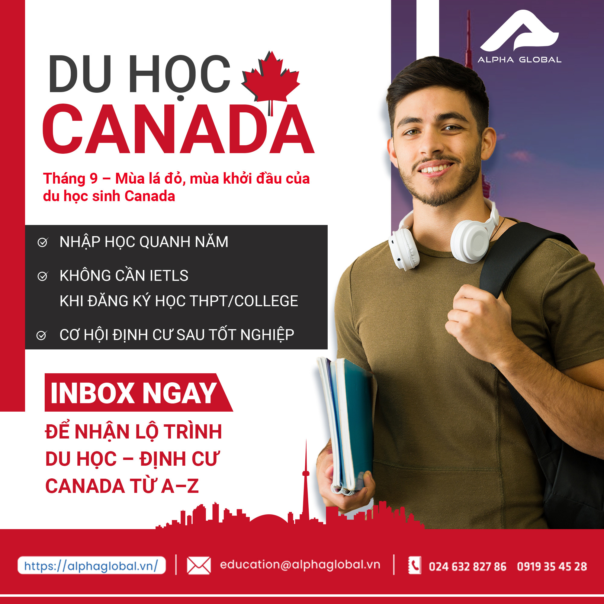 Tuyển Sinh Du Học Canada Kỳ Tháng 9 cùng Du Học Alpha Global