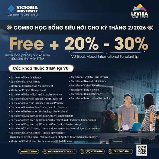 Du học Úc 2026: Săn học bổng Victoria University