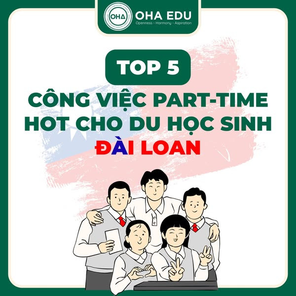Du học Đài Loan: Top 5 công việc Part-time thu nhập hấp dẫn, vừa học vừa làm! 🇹🇼💰