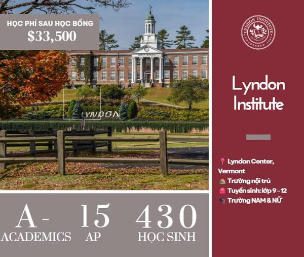 Du học Trung học Mỹ: Khám phá Lyndon Institute, Vermont - Chương trình nghề chất lượng và hỗ trợ tài chính hấp dẫn!