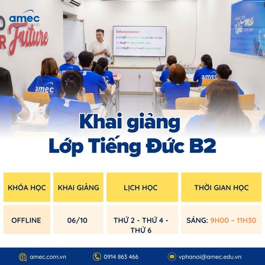 Khai giảng Lớp Tiếng Đức B2 Offline tại AMEC: Vững vàng 4 kỹ năng, tiến gần hơn đến du học Đức!