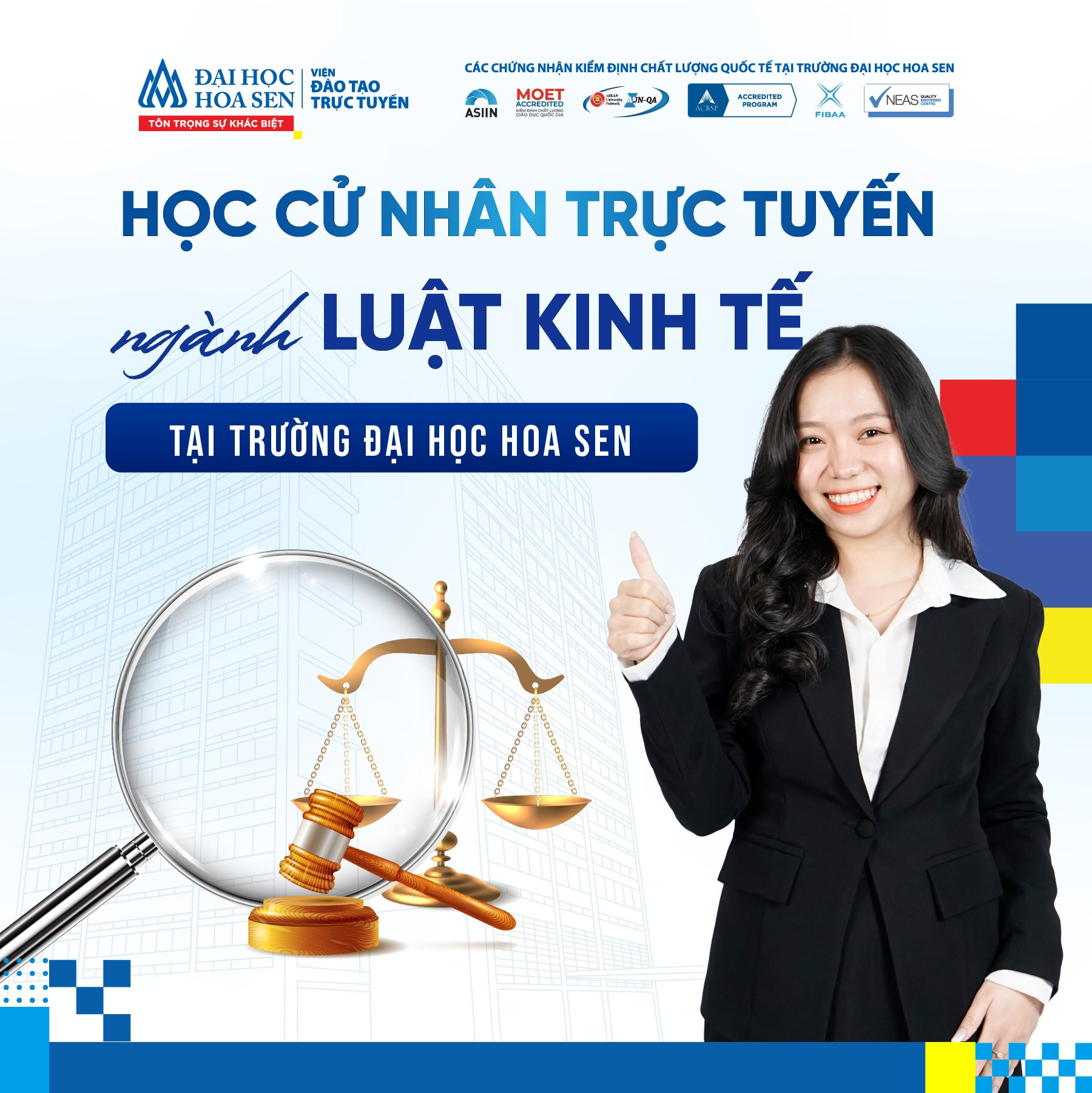 Cử Nhân Luật Kinh Tế Trực Tuyến tại Đại Học Hoa Sen
