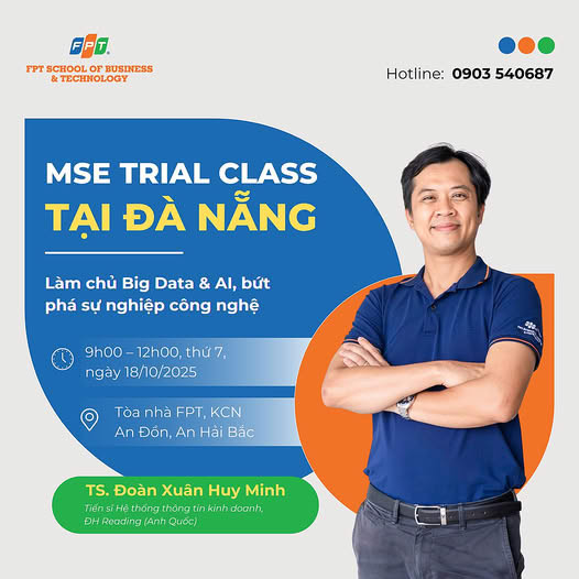 Làm chủ Big Data & AI tại Đà Nẵng: Lớp học thử Thạc sĩ Kỹ thuật Phần mềm FPT - Nâng cấp sự nghiệp công nghệ!