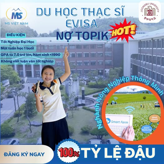 Tuyển Sinh Thạc Sĩ E-VISA Nợ TOPIK – Trường Đại Học Joongbu, Hàn Quốc
