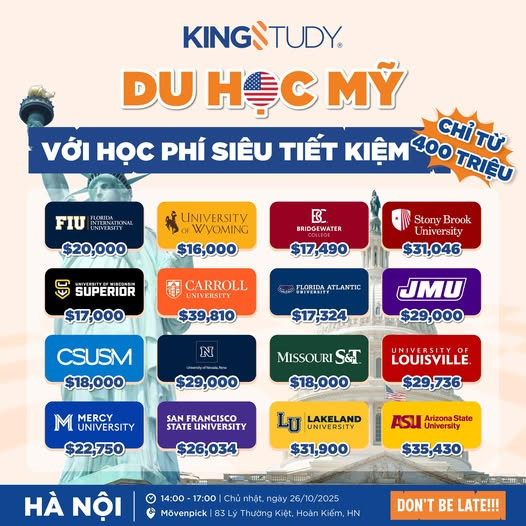 Du Học Mỹ Siêu Tiết Kiệm – Học Phí Chỉ Từ 400 Triệu tại Global Study Fair 2025
